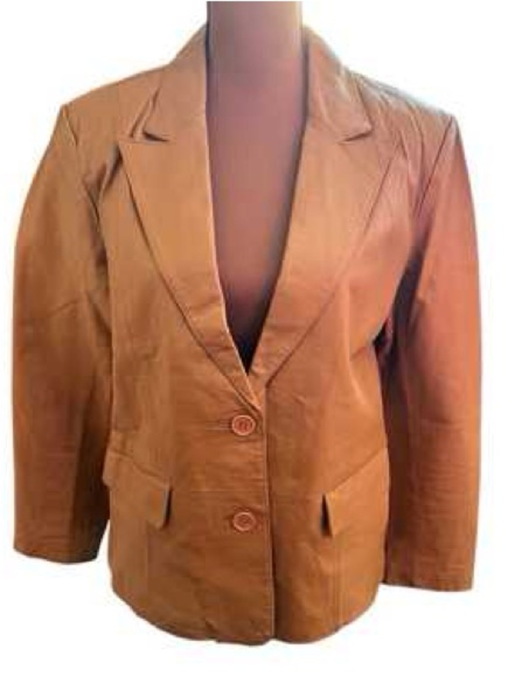 bagatelle Women's Tan Blazer Jacket vintage 100%leather